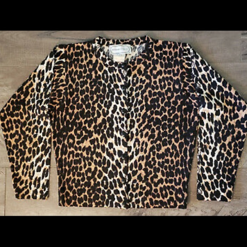 Adrienne Vittadini Lambswool Leopard Sweater